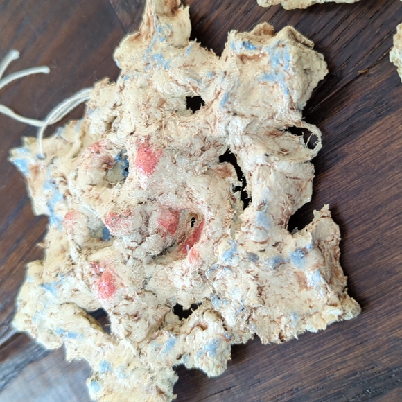 Primitive Artist-Made Folk Art Snowflake Faces, set of 2 - Picture 5 of 8